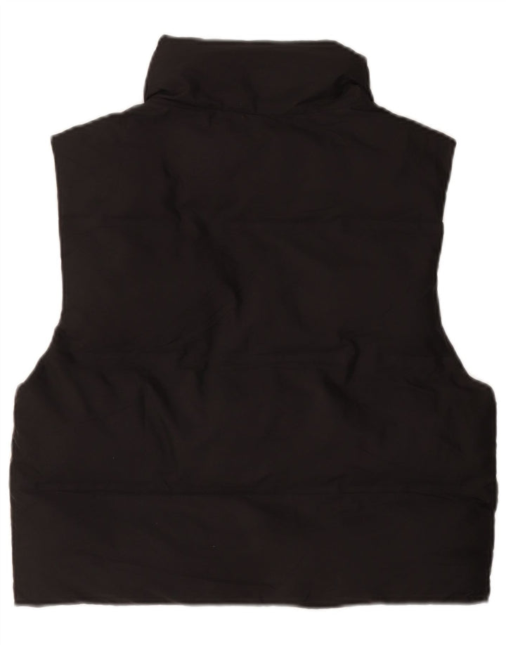Zara Womens Oversized acolchoado Gilet UK 6 XS poliéster preto