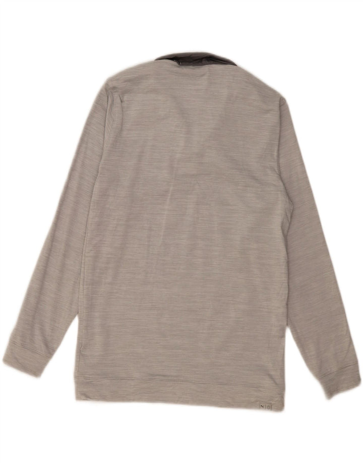 Suéter PUMA masculino com zíper e pescoço pequeno cinza colorblock poliéster