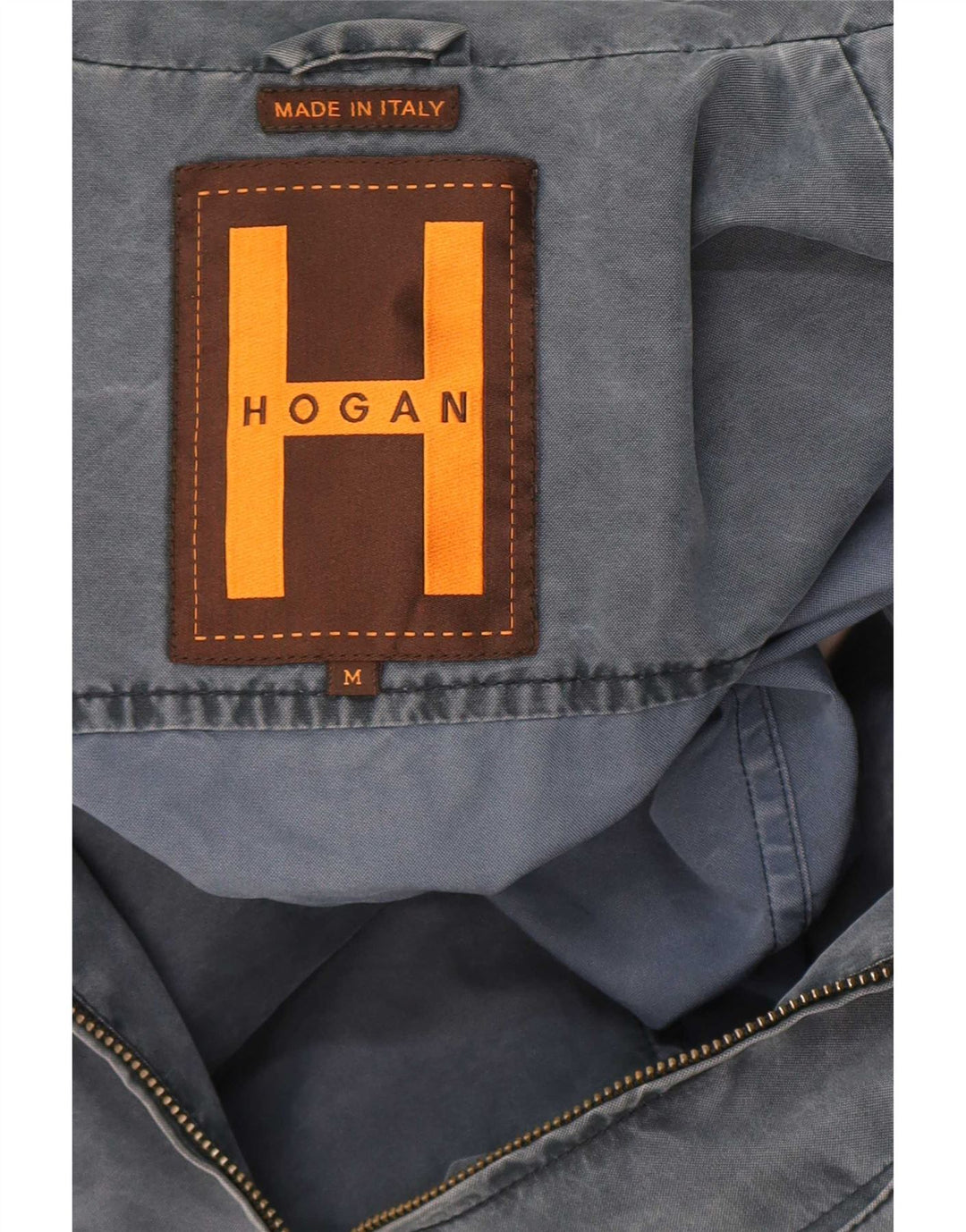 Jaqueta utilitária masculina Hogan UK 38 azul marinho médio