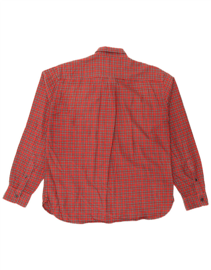 Camisa masculina de flanela Dockers Standard Fit grande algodão xadrez vermelho