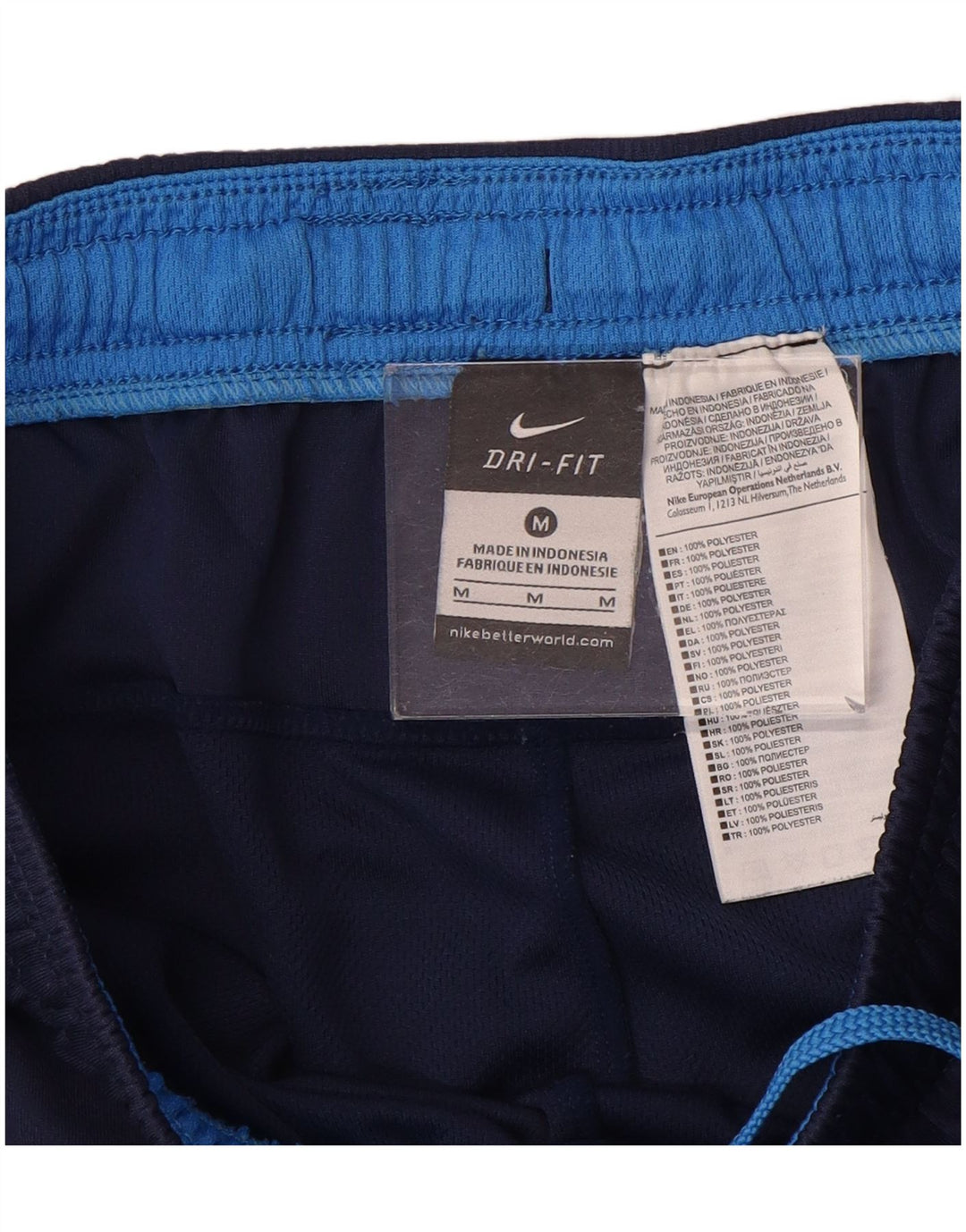 Shorts esportivos masculinos Nike Dri Fit médio azul marinho poliéster