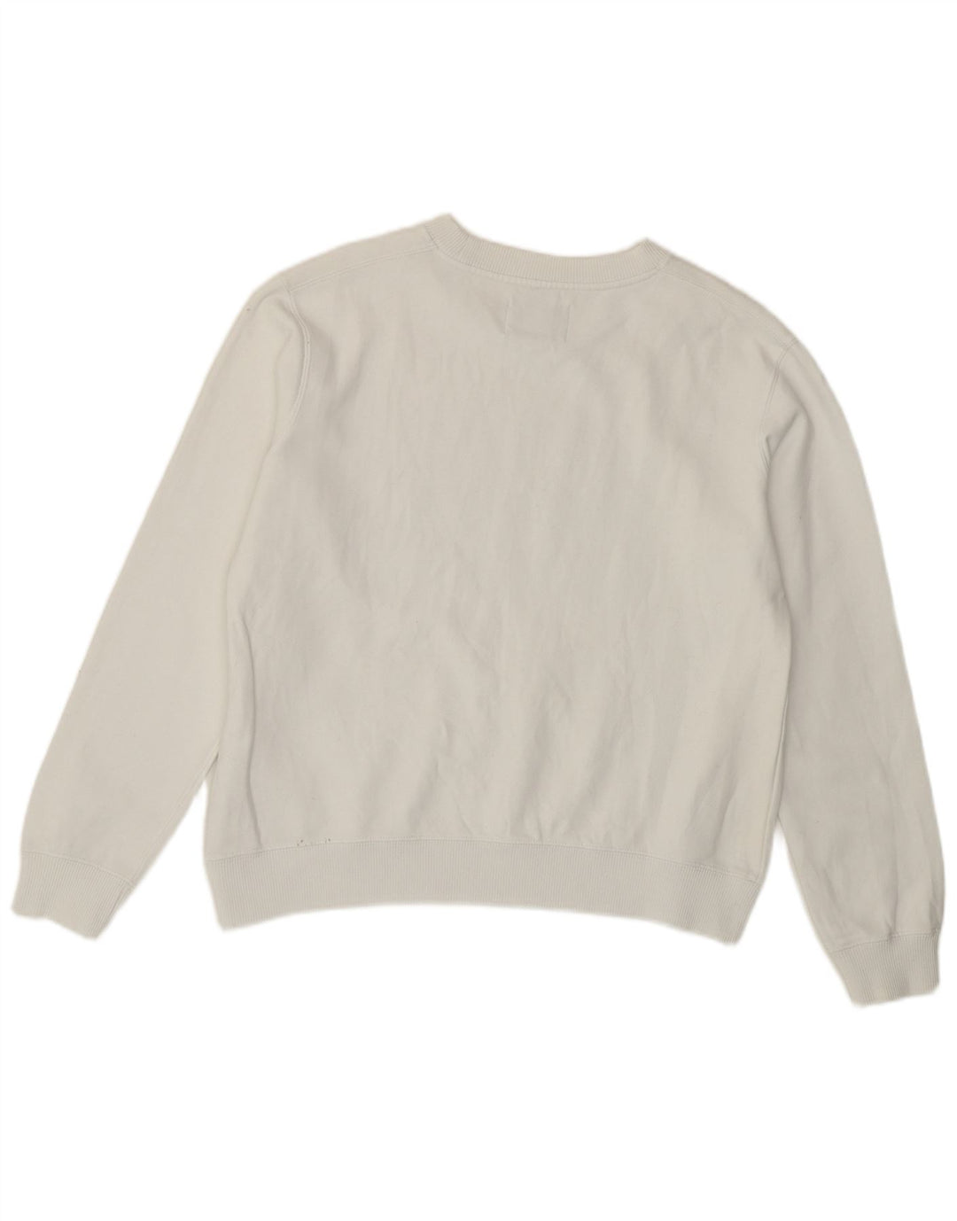 Calvin Klein moletom gráfico feminino jumper UK 10 pequeno algodão branco