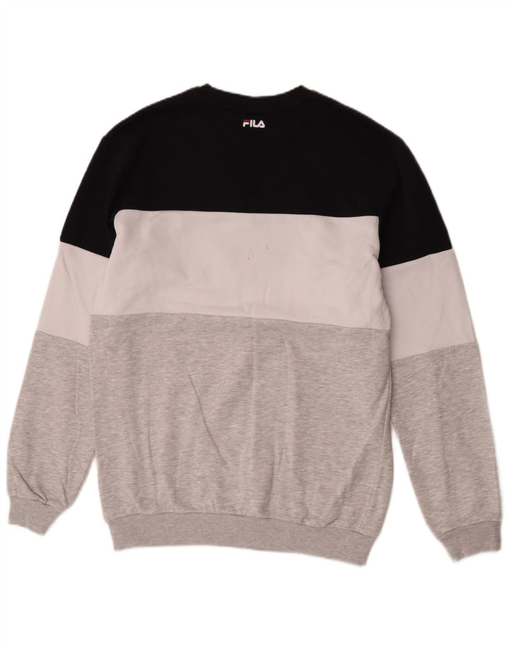 Fila Moletom Gráfico Masculino Jumper Pequeno Multicolorido Colorblock Algodão