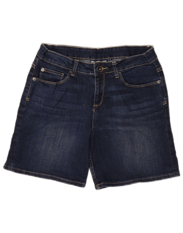 Shorts jeans feminino Mountain Warehouse Reino Unido 8 pequeno W27 algodão azul marinho