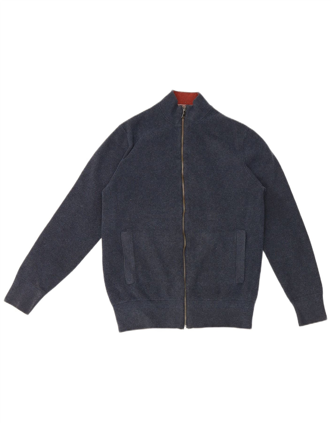 Suéter cardigã masculino Marks & Spencer médio azul marinho poliéster