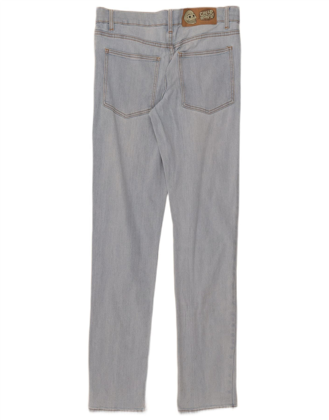 Jeans justos femininos baratos de segunda-feira W31 L34 algodão azul