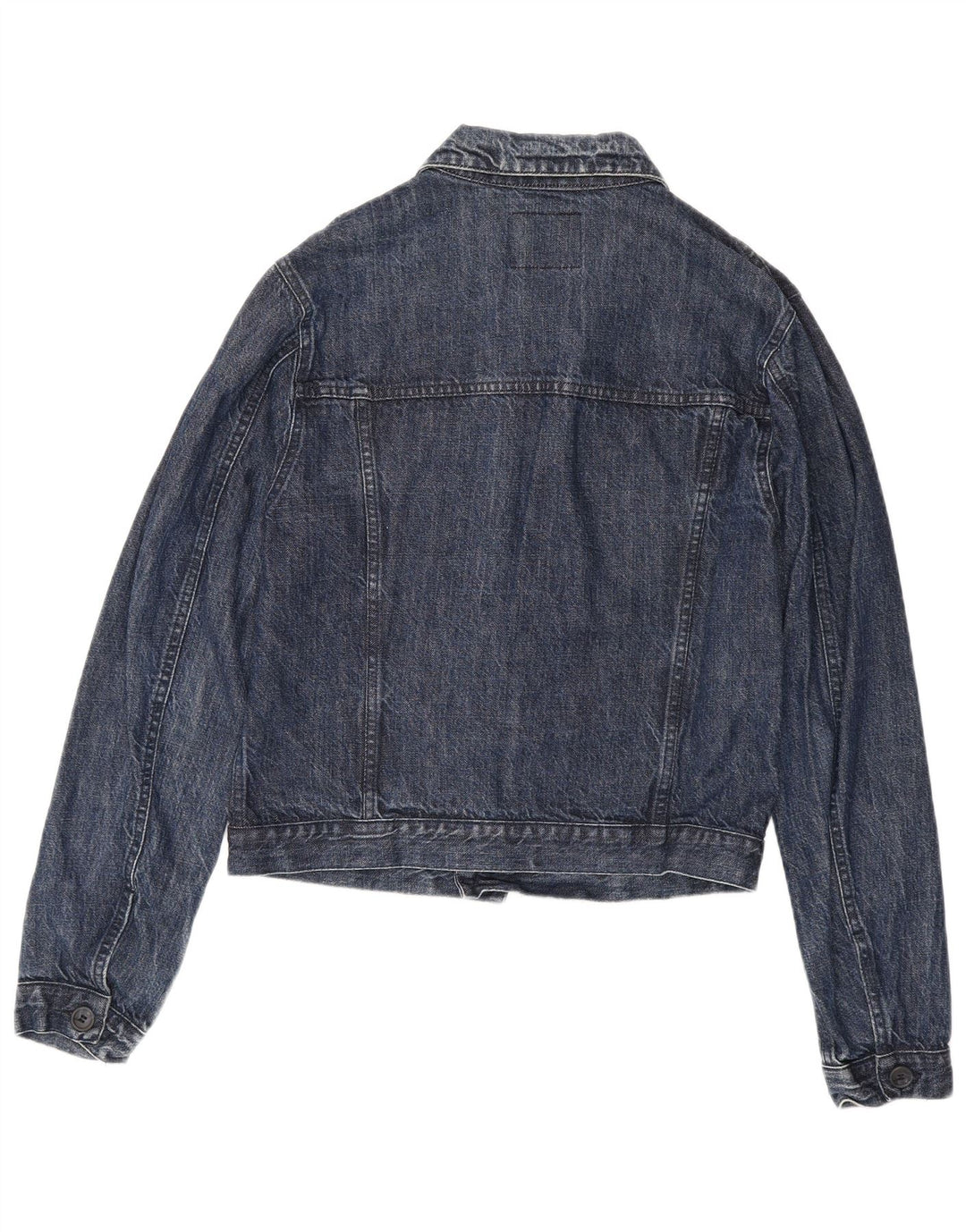 Jaqueta jeans feminina Sisley UK 14 algodão azul marinho médio