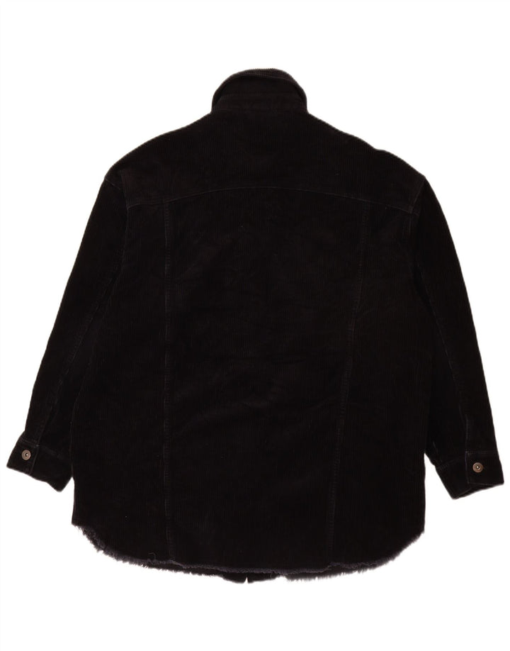 Zara Womens UK 10 Pequeno Algodão Preto
