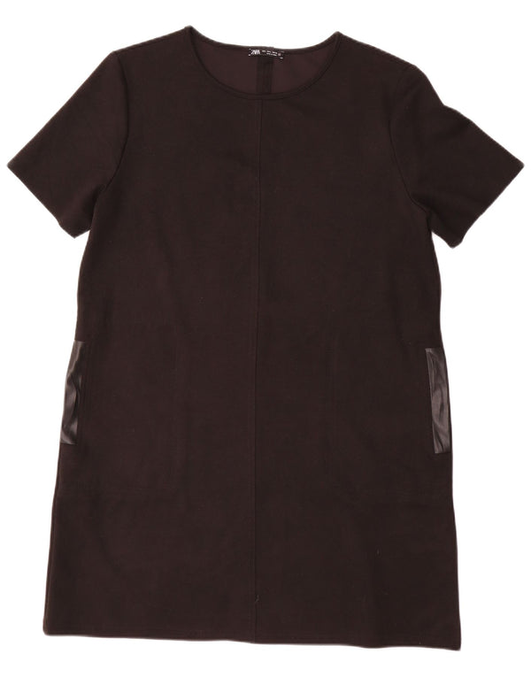 Vestido feminino Zara UK 16 grande poliéster preto