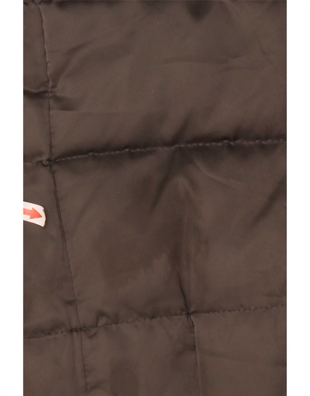 Casaco acolchoado com capuz feminino Zara UK 12 poliéster marrom médio