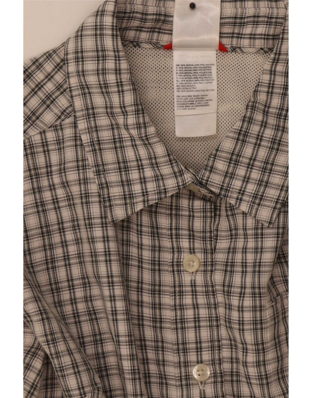 Camisa feminina The North Face UK 14 poliéster xadrez cinza médio