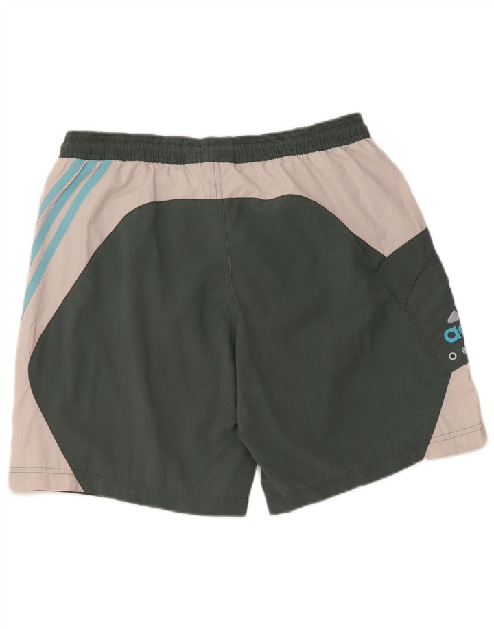 Shorts de natação masculino Adidas médio cáqui colorblock poliamida