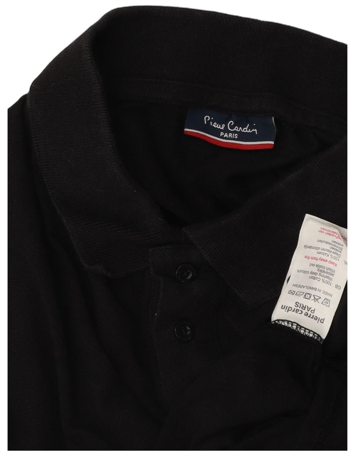 Camisa polo masculina Pierre Cardin grande algodão preto