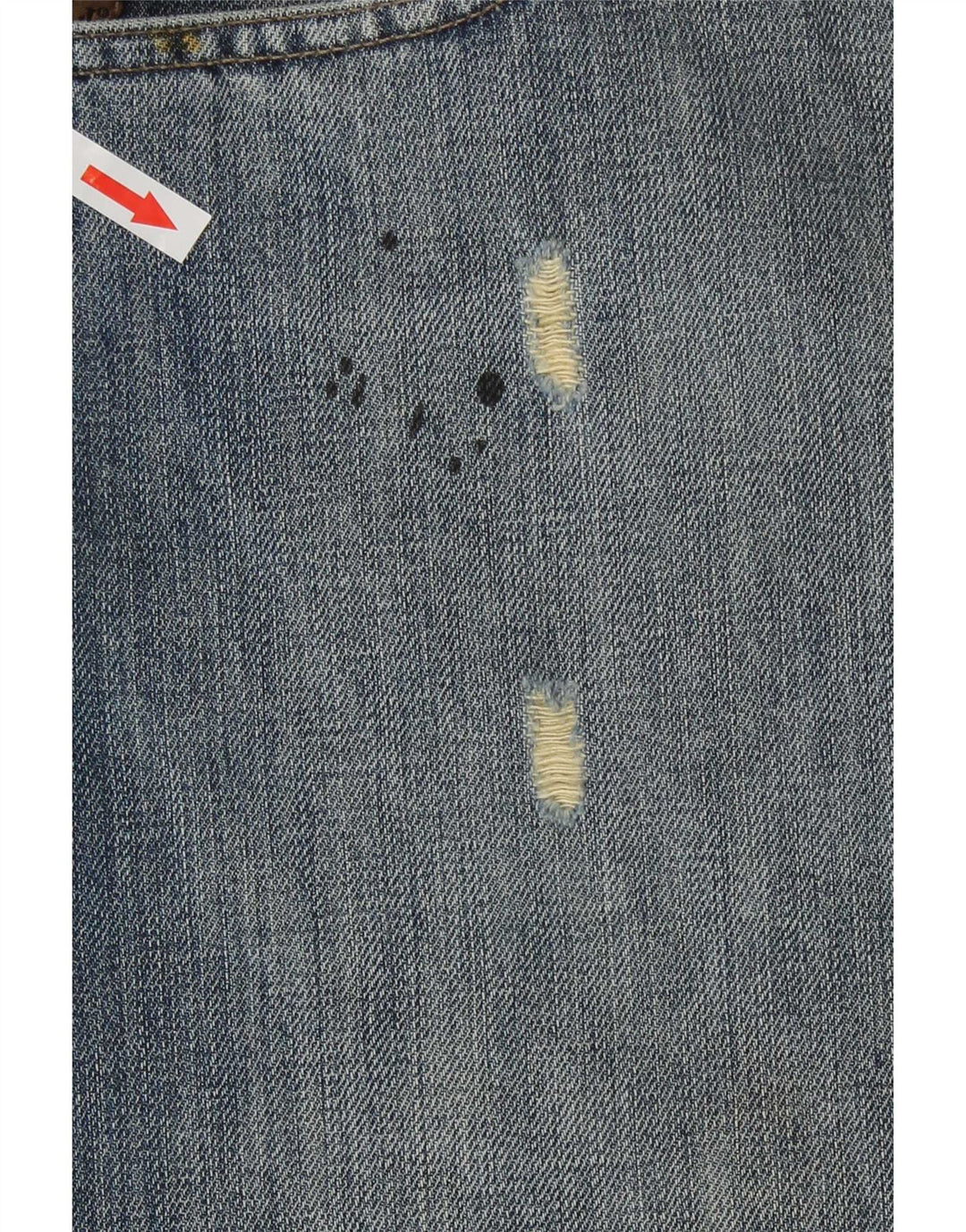 Calça jeans reta masculina Armani desgastada W36 L30 algodão azul