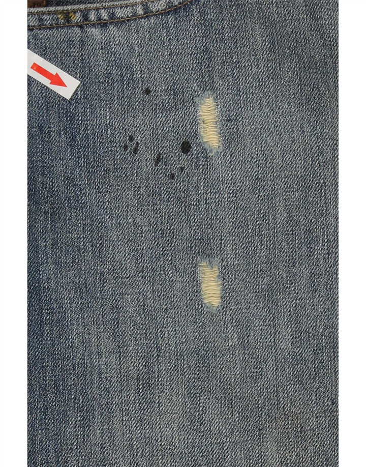 Calça jeans reta masculina Armani desgastada W36 L30 algodão azul