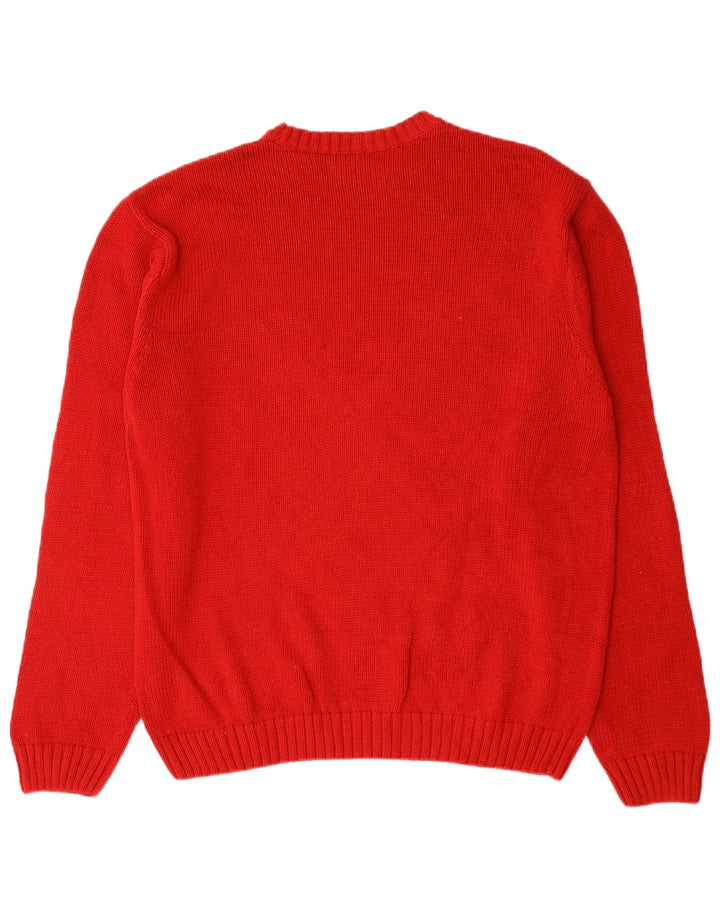Suéter masculino Chaps com gola redonda, grande algodão vermelho