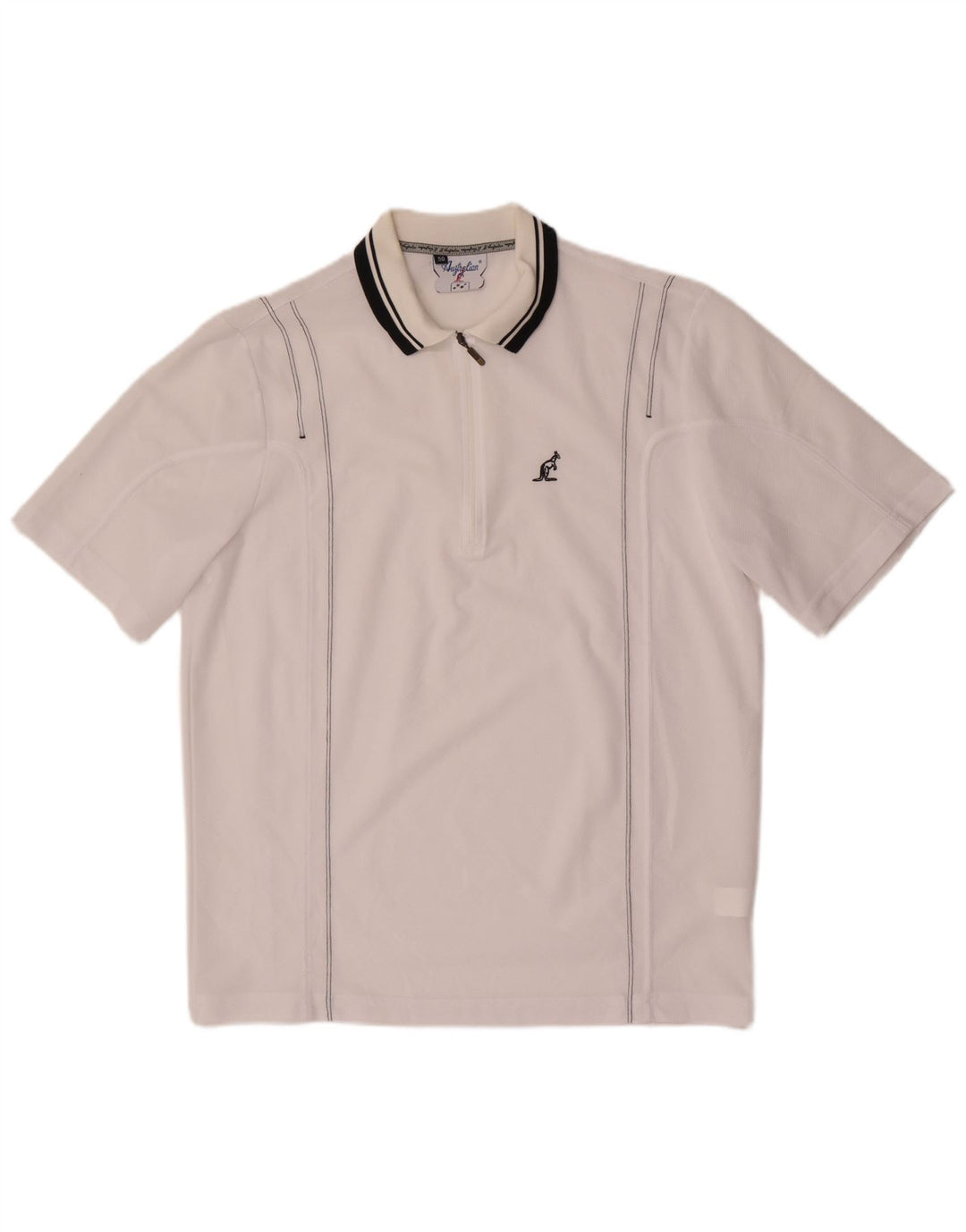 Camisa polo masculina AUSTRALIAN L'ALPINA com gola zip IT 50 poliéster branco médio