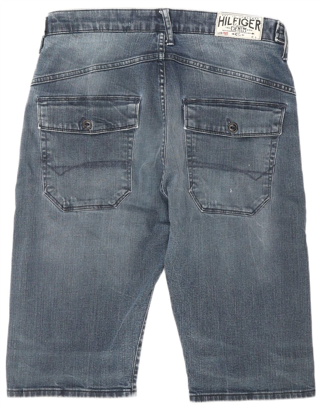 Shorts jeans masculino Tommy Hilfiger Curtis desgastado W32 azul médio