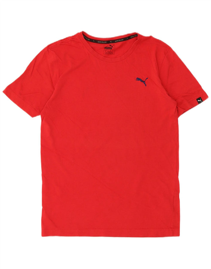 Puma Mens T-Shirt Top Pequeno Algodão Vermelho