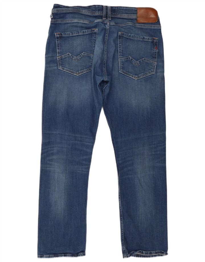 Replay Masculino Rocco Slim Jeans W34 L30 Azul Algodão
