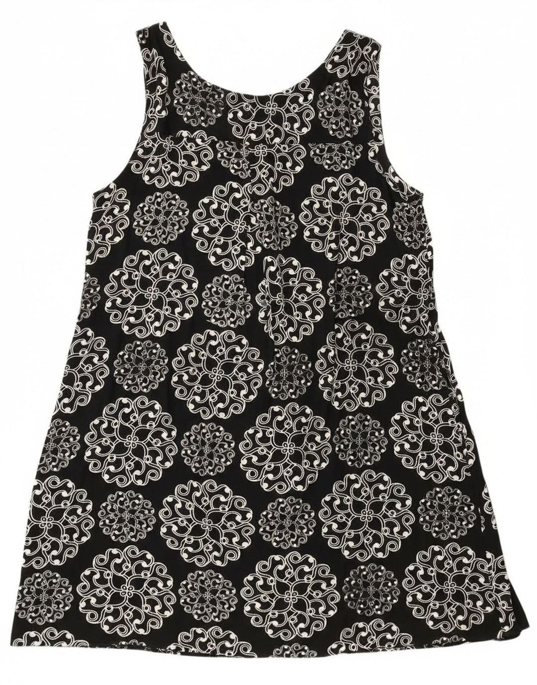 Marila vestido túnica feminino grande sem mangas Reino Unido 16 grande preto paisley