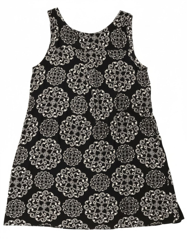 Marila vestido túnica feminino grande sem mangas Reino Unido 16 grande preto paisley