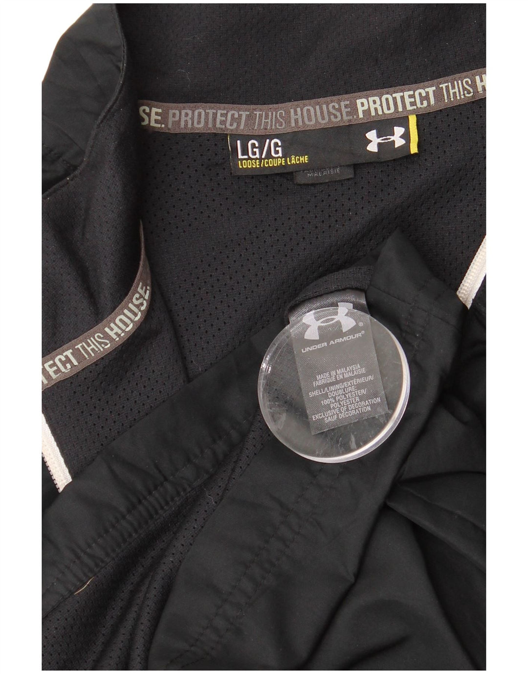 UNDER ARMOUR Jaqueta masculina de agasalho grande poliéster preto