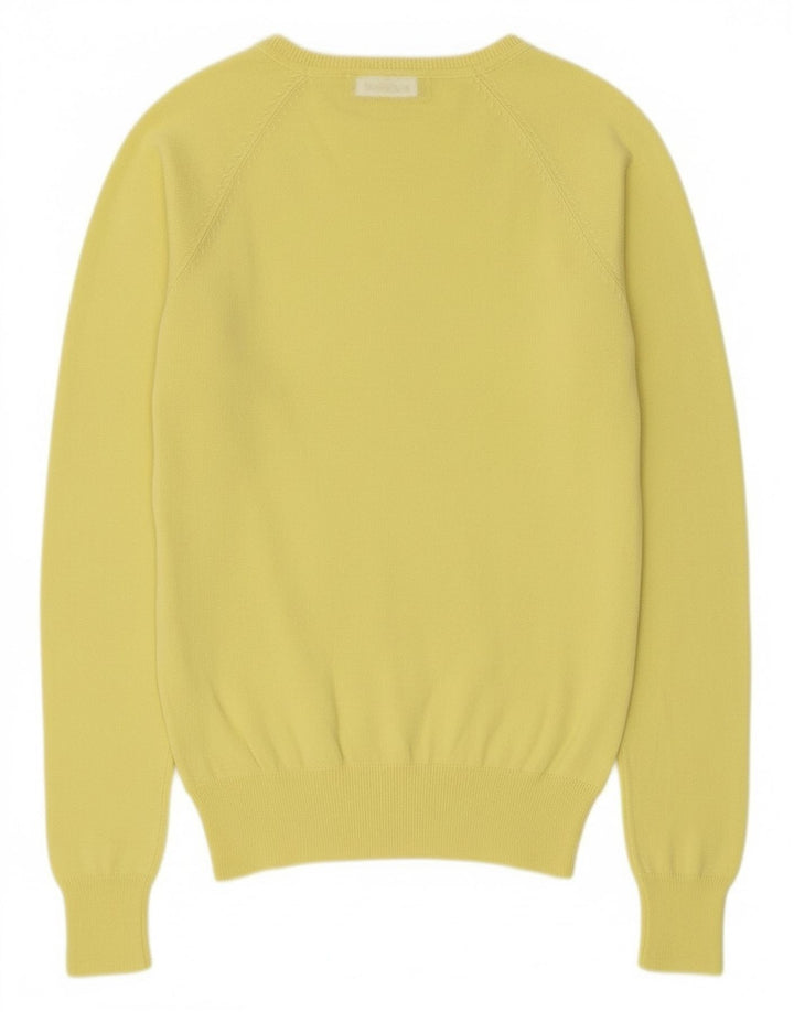 Suéter cardigã feminino Zara Reino Unido 12 algodão amarelo médio