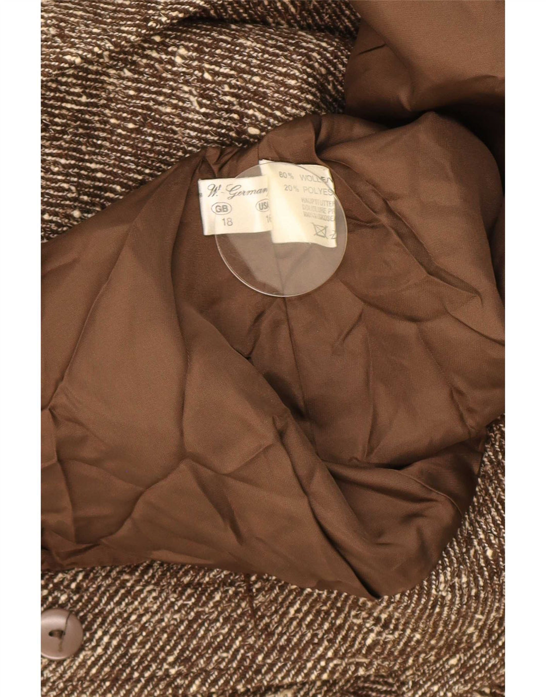 Jaqueta bomber feminina Basler UK 18 XL lã manchada marrom