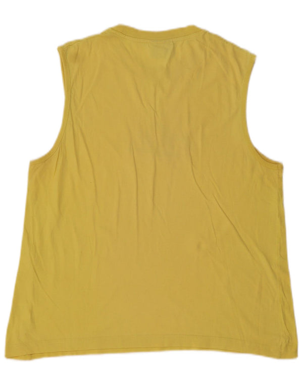 ASICS Mens Graphic Vest Top Médio Algodão Amarelo