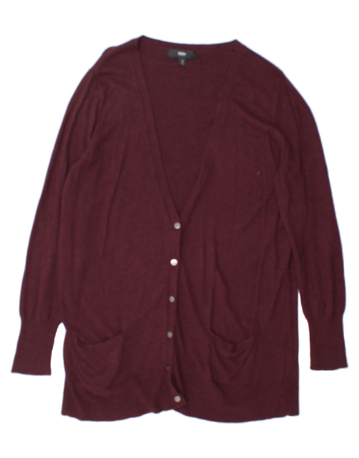 MOSSIMO Womens Loose Fit Cardigan Sweater US 1 XS Burgundy Nylon Vintage Mossimo and Second-Hand Mossimo from Messina Hembry 
