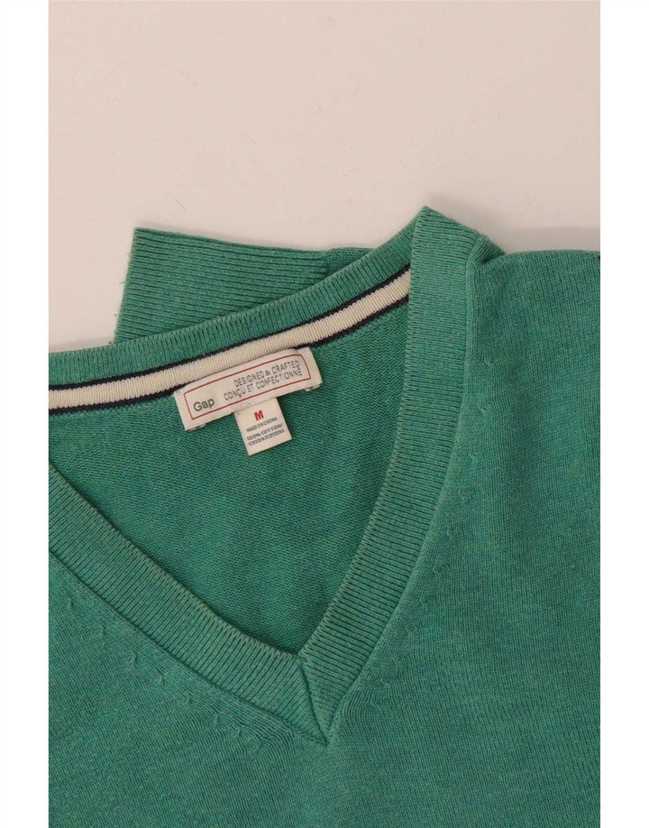 Suéter masculino Gap com decote em V de algodão verde médio