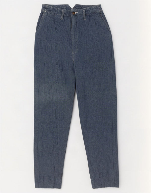 Calça Chino Cônica Feminina Vintage de Cintura Alta W28 L28 Azul