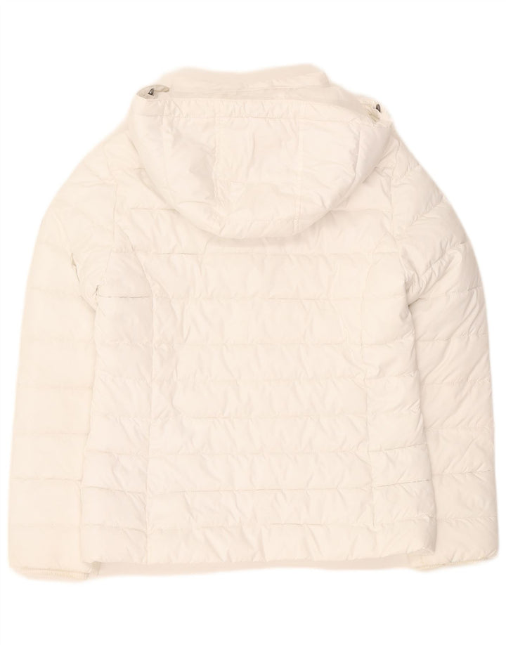 Jaqueta acolchoada com capuz feminina Tommy Hilfiger Reino Unido 14 poliéster branco médio