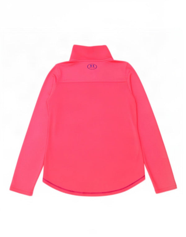 Top gráfico Under Armour para meninas com zíper e manga comprida 9-10 anos rosa médio