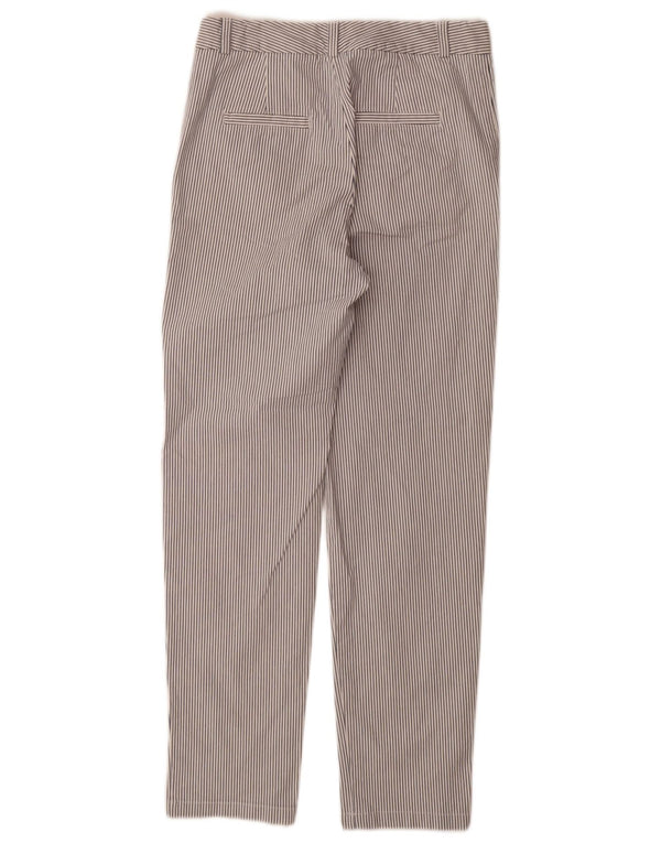 Calça chino feminina Marks & Spencer UK 8 pequena W28 L30 risca de giz branca