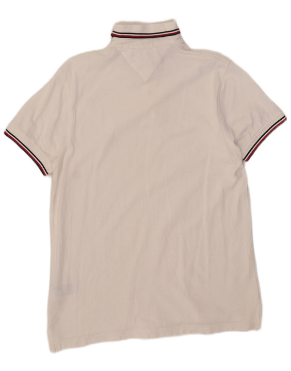 Camisa polo masculina Tommy Hilfiger Slim Fit médio algodão branco