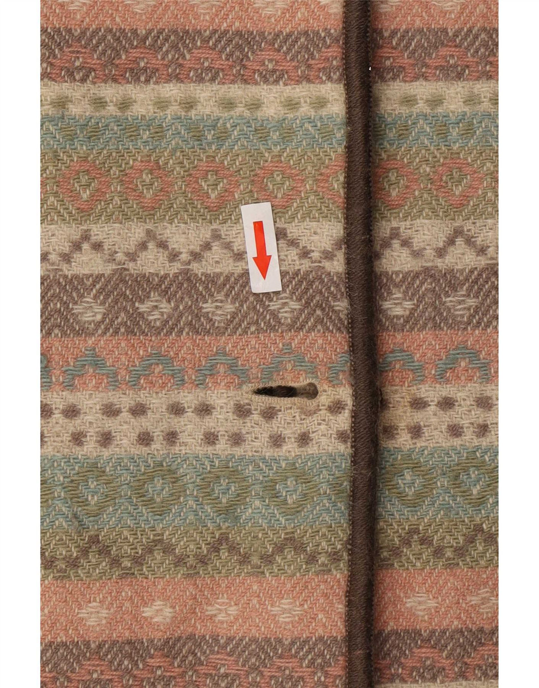 Casaco corta-vento feminino vintage IT 46 grande geométrico multicolorido