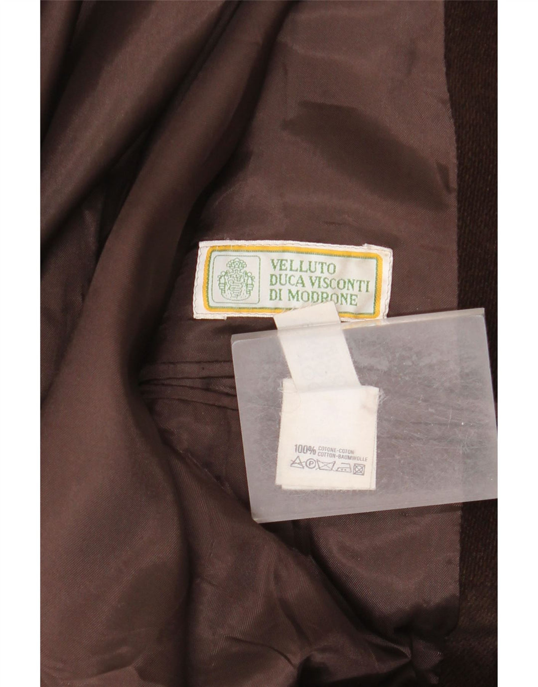 Jaqueta blazer masculina Velluto Duca Visconti com 3 botões IT 50 grande algodão marrom