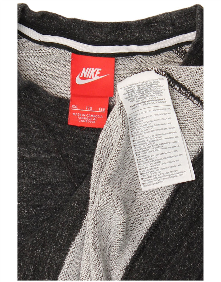 Moletom masculino Nike Jumper 2XL cinza manchado de algodão
