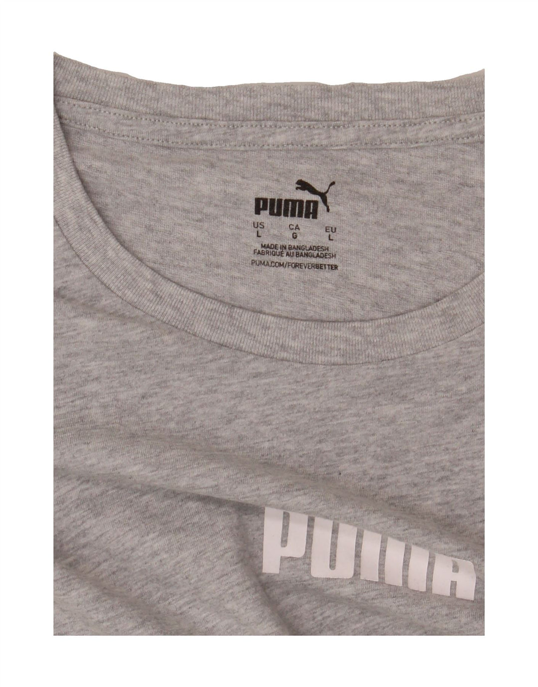 PUMA Mens Graphic T-Shirt Top Large Grey Vintage Puma and Second-Hand Puma from Messina Hembry 