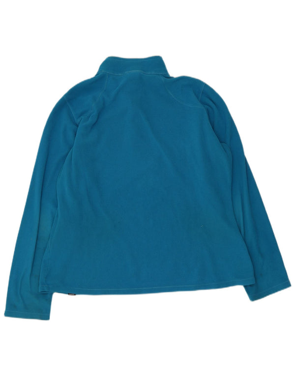 Suéter de lã feminino The North Face com zíper e gola UK 16 grande azul poliéster