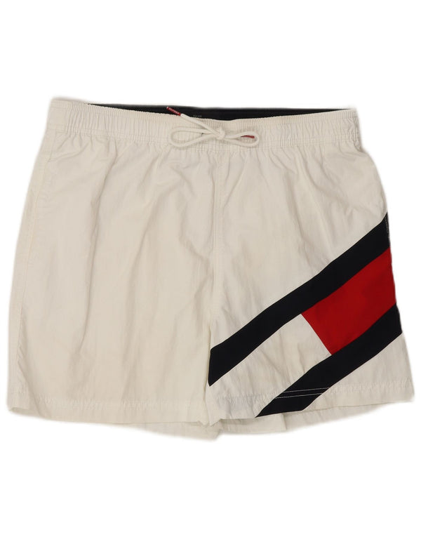 Shorts de natação masculino TOMMY HILFIGER médio branco praia