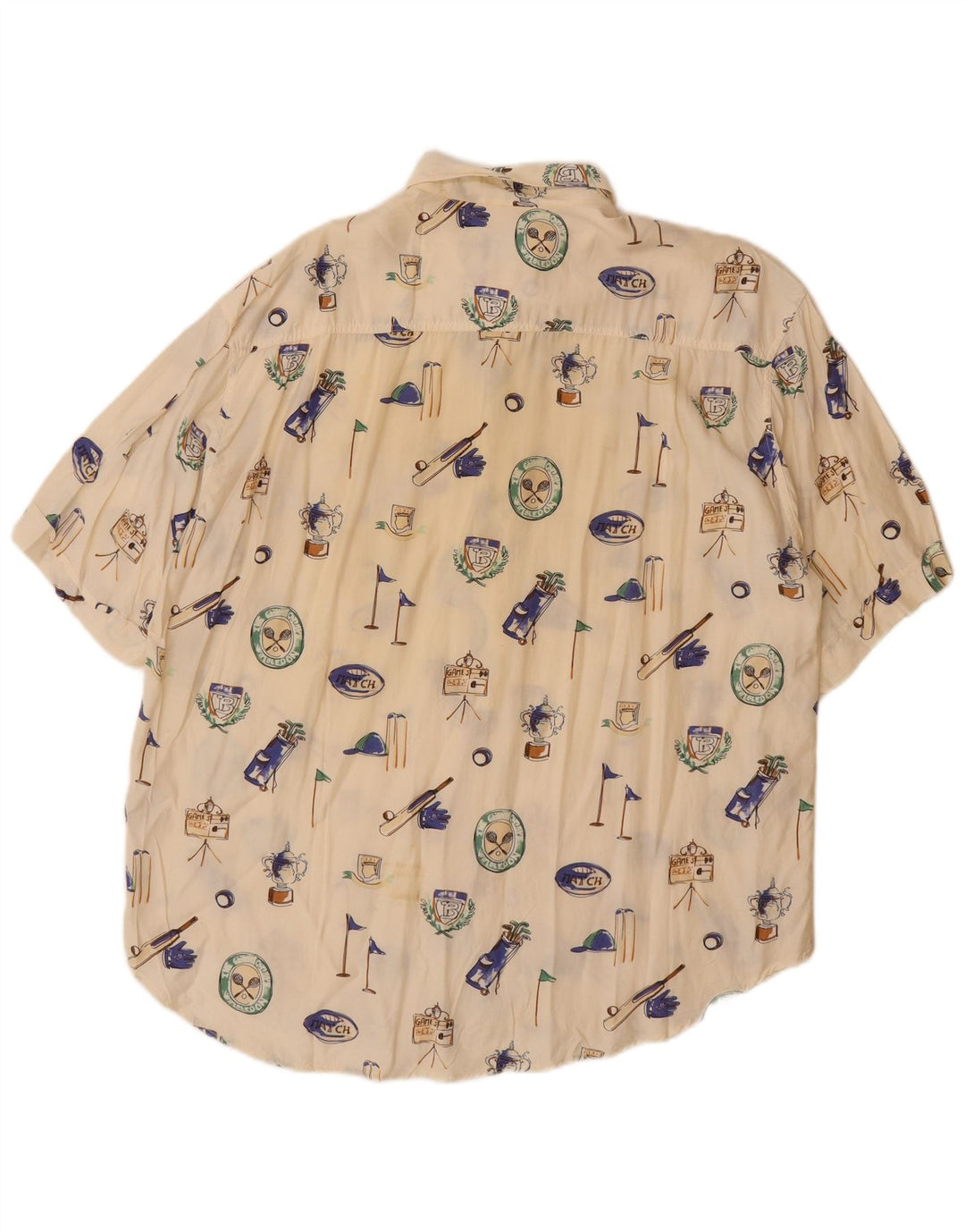 Camisa masculina estampada de manga curta BARONI grande viscose branca