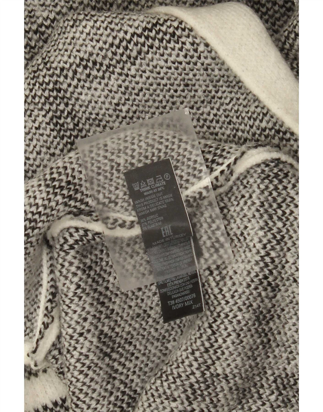 Suéter cardigã feminino Longline Marks & Spencer Reino Unido 16 xadrez branco grande