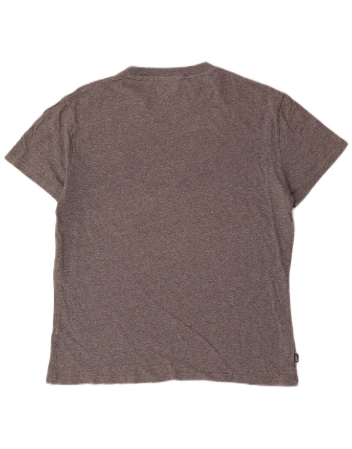 Camiseta feminina Superdry UK 16 grande algodão manchado cinza