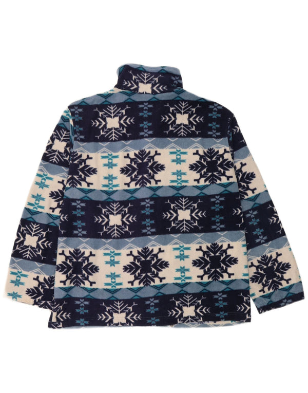 Jaqueta de lã masculina vintage UK 42 XL azul Fair Isle Viscose