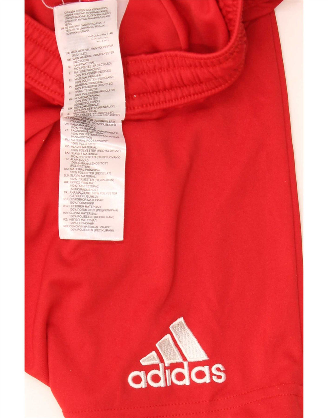 Shorts esportivos masculinos Adidas grande poliéster vermelho