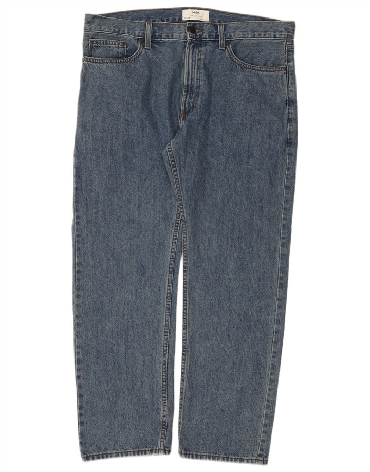 Jeans retos masculinos Marks & Spencer W38 L29 algodão azul