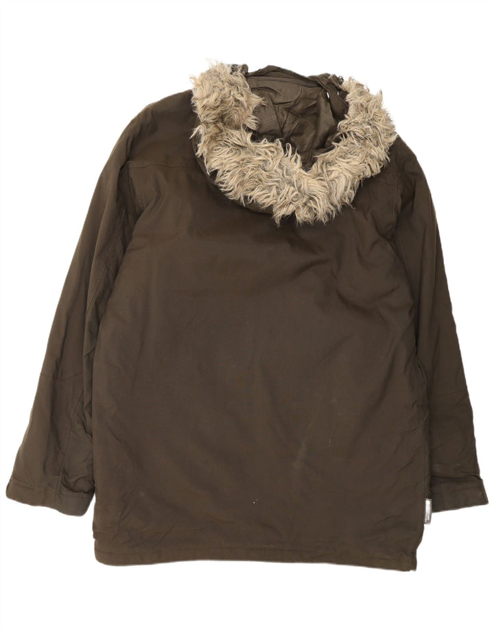 Jaqueta Parka masculina com capuz Mountain Warehouse Reino Unido 38 nylon marrom médio